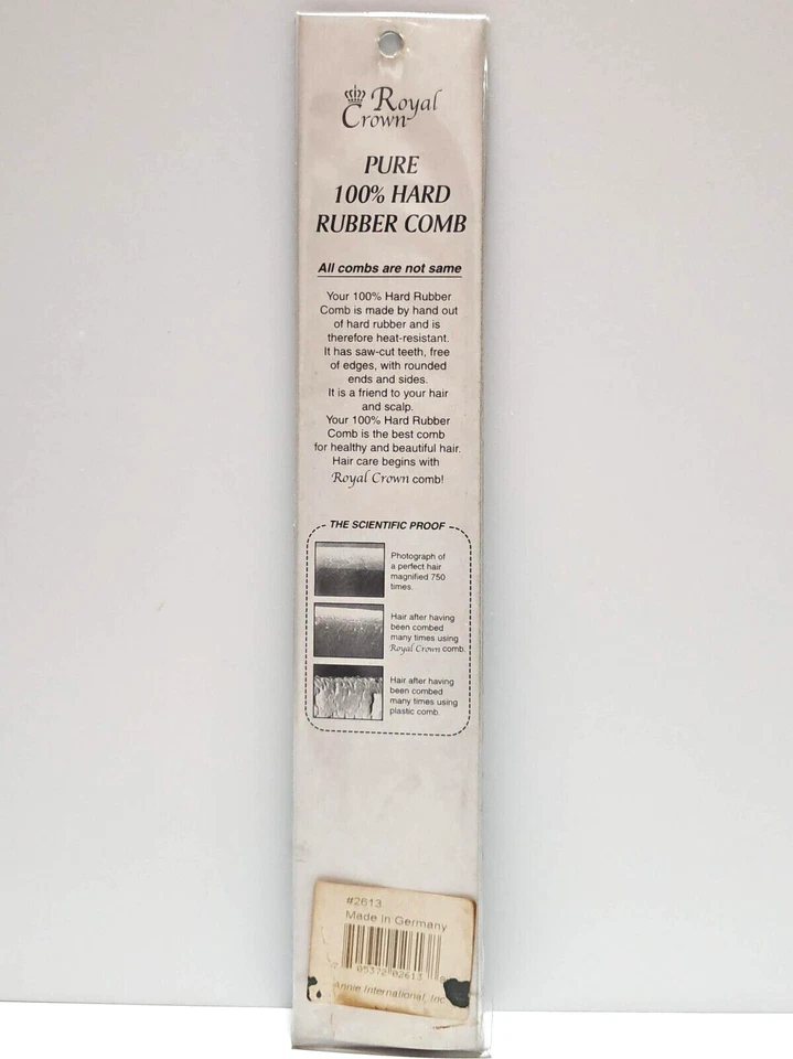 Cola de peine Royal Crown 100 % goma dura - Hecho en Alemania (VINTAGE) Foto 2 de 2