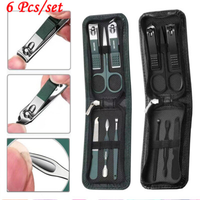 6PCS Pediküre / Maniküre Set Nagelknipser Reiniger Nagelhaut Pflege Set Hül  