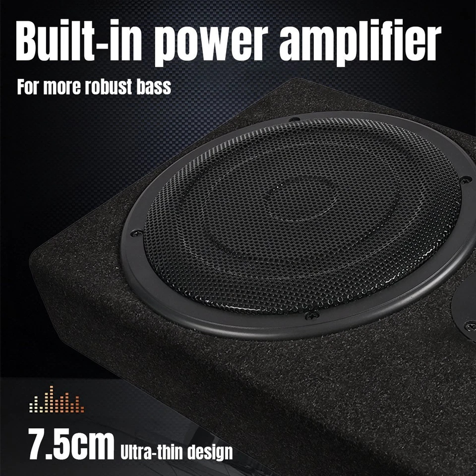 xytool 8''Auto Aktiv Subwoofer Bassbox mit Verstärker KFZ Untersitz Lautsprecher - Bild 4 von 4