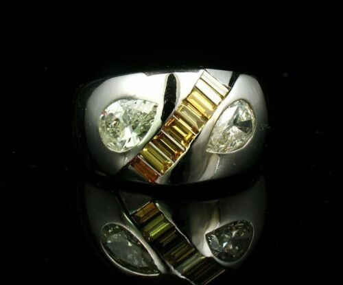 3.19 Ct Baguette Cut Simulated Citrine Men's Pinky Band Ring 925 Sterling Silver - Picture 1 of 4