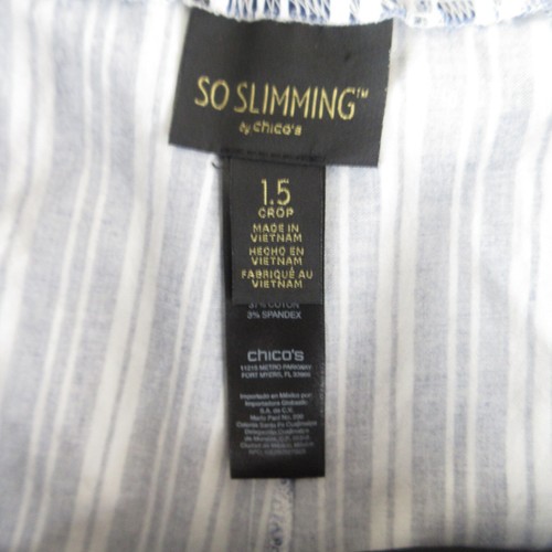 Chicos Pants Womens 1.5 US 8R Blue White So Slimming Tapered Pull On Crop 31x23* - Bild 11 von 18
