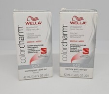 Wella ColorCharm Permament Liquid Haircolor 042 WARMING GOLD 1.4oz  LOT OF 2 