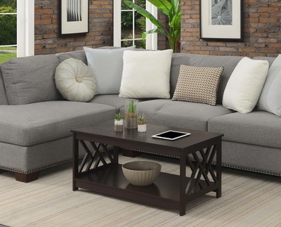 Convenience Concepts Titan Coffee Table with Shelf Multiple Finishes Durable