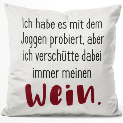 Ich habe es mit dem Joggen probiert, ich verschütte dabei immer Wein 14001001387
