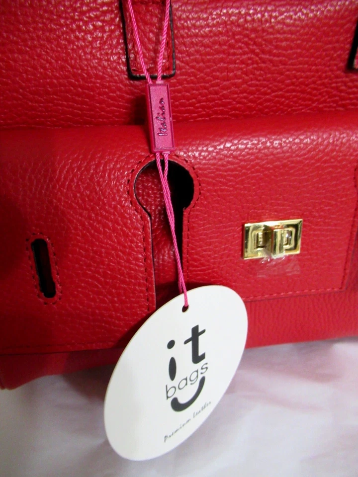 BOLSO DE CUERO ITALIANO BOLSO DE MANO CON MANOS PARA LOS HOMBROS Y SOLAPA ILUSIÓN - HECHO EN ITALIA Foto 4 de 4