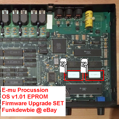 E-mu Procussion OS v1.01 EPROM Firmware Upgrade SET / New ROM Update Chips - 第 2/2 張圖片