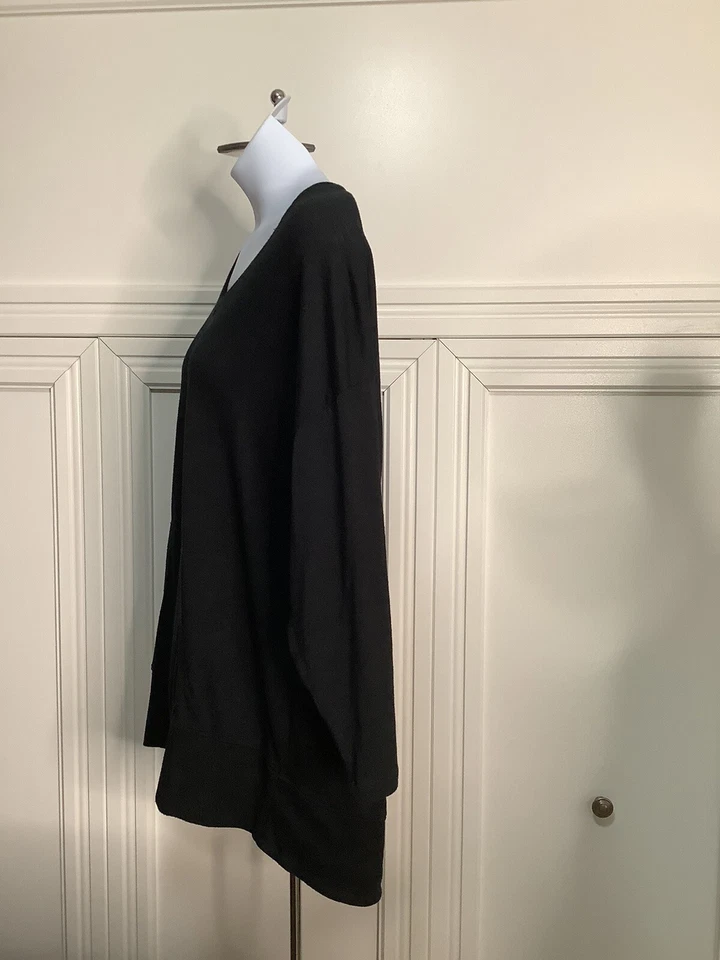 Plus Size 2X Black Harmony Balance ￼3/4 Sleeve Hooded Top - Image 2 of 4