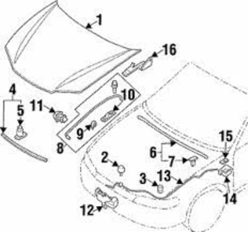 Mitsubishi Genuine New Mirage 97-02 HOOD-Rear Weatherstrip - Image 3 of 3