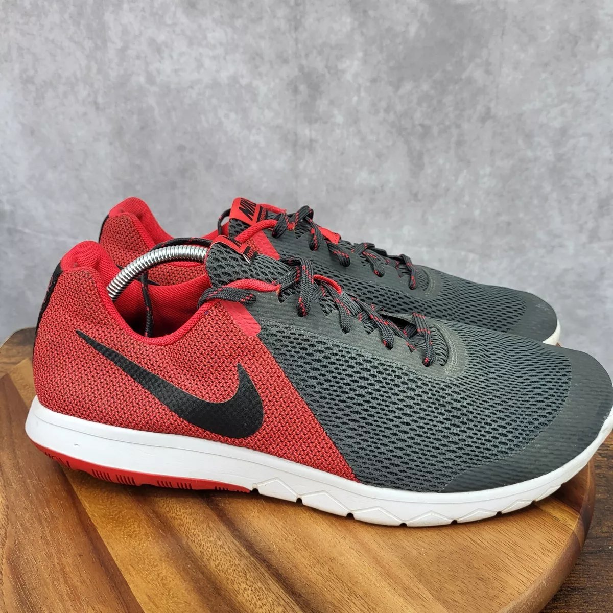 Nike Flex Experience RN 5 Running Shoes Mens 14 Gray Red Sneakers 844514-009