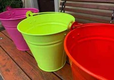 Metall Eimer Zinkeimer Dekoeimer Topf mit Metallbügel pulverbeschichichtet 7l