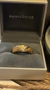 Mens gold wedding ring with diamonds