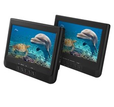 Onn 10" Dual Screen Portable DVD Player Kit with Storage Bag 1000122641  