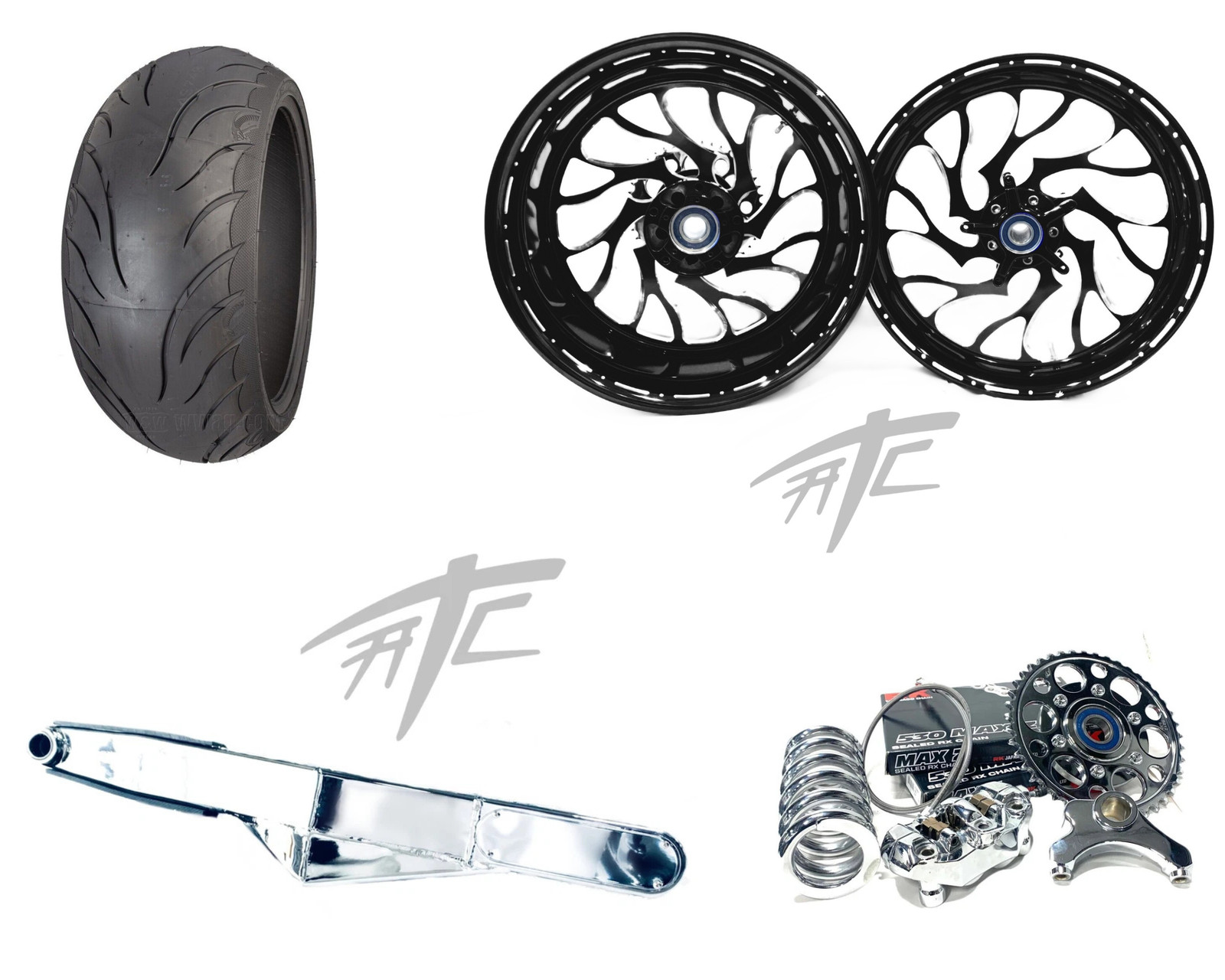 330 OSD BLACK CONTRAST CUT "HELLIAN" KIT CHROME ARM 12-25 KAWASAKI NINJA ZX-14R