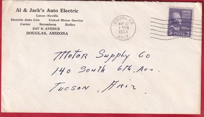 1953 cover Al & Jack's Auto Electric Leece-Neville/Holley/Carter Douglas AZ