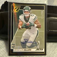 2024 Panini Zenith Rookie RC Black Border AUTO SP #208/299 Braelon Allen (NYJ)