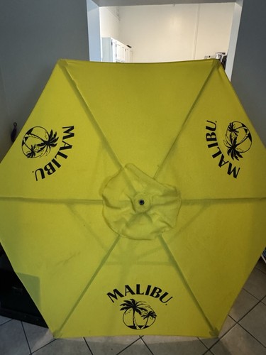 Malibu Rum Patio Umbrella 6.5ft Yellow Beach Bar Outdoor Tiki