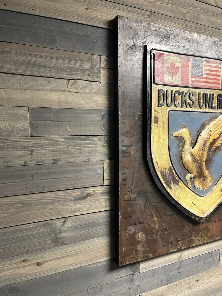 Arte de pared Ducks Unlimited 3 dimensiones, todo metal Foto 3 de 4