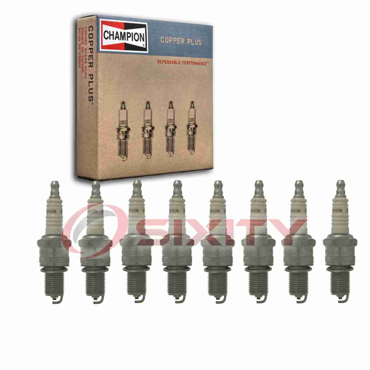 8 pc Champion Copper Plus Spark Plugs for 1967-1970 Fargo A108 Van 5.2L V8 wz