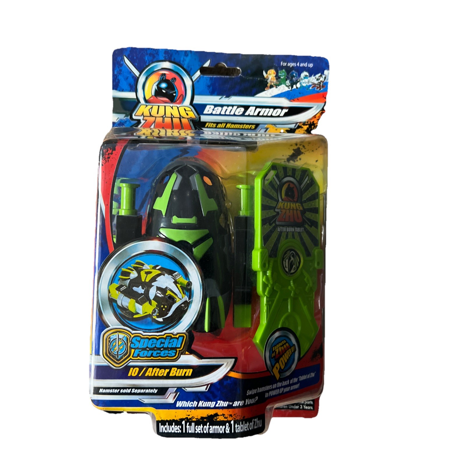 Kung Zhu Battle Armor Special Forces 10/ After Burn Fits All Hamsters New Green