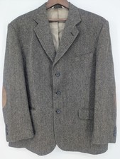 Vintage Stafford Harris Tweed 75 Lambwool 25 Worsted Brwn Wool Blazer Size 48R