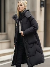 Oversized Women Long Coat Hooded Jacket Parka Large Size