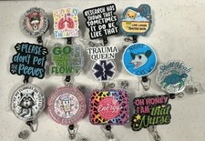 Funny Hospital Nurse Retractable Badge Reels ID Trauma Nightshift Respiratory
