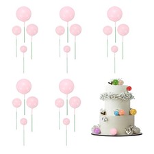 20Pcs Foam Balloons, Cupcake Insert Cake Toppers Cakes Decoration, Pink