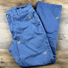 Vineyard Vines Breaker pants W 32 L 30 pocket zip fly fish blue slim
