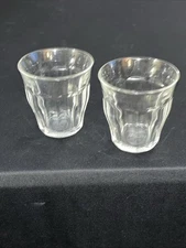 2 Cocktail 8 oz Whiskey Glass Clear Rippled Picardi DURALEX Made in France