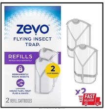 Zevo Flying Insect Trap Fly Trap 2 Refill (2 Total Cartridges)- BUY MORE & SAVE!