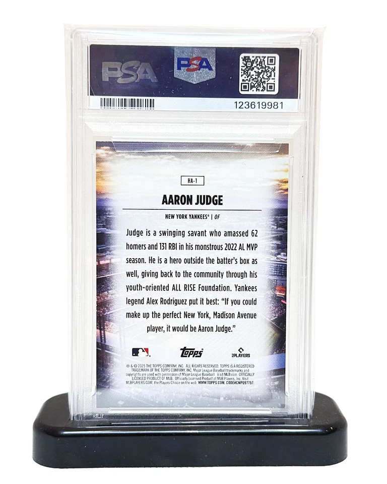 Aaron Judge MVP 2025 Topps Home Field Advantage #HA1 PSA 8 NM-MT YANKEES - Image 2 of 2