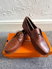 Image of Clarks Brown Leather Boat Shoes UK 11 EU 46 New With Box