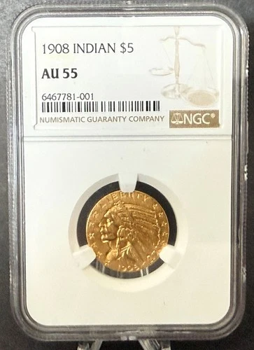 1908-P Indian Half Eagle — photo from the most recent tracked eBay sale