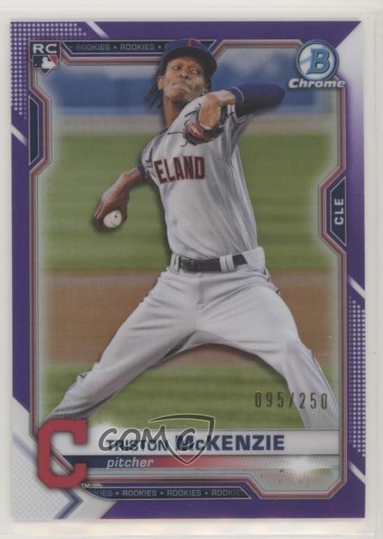 2021 Bowman Chrome Purple Refractor 95/250 Triston McKenzie #6 g2d