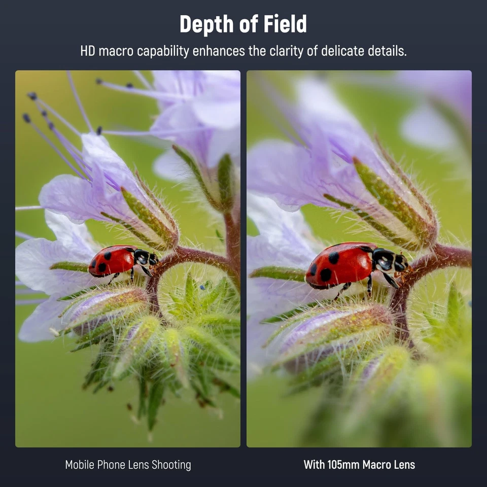 NEEWER 105mm macro lens with 17mm screw lens clip and 67mm filter adapter ring, - Image 2 of 4