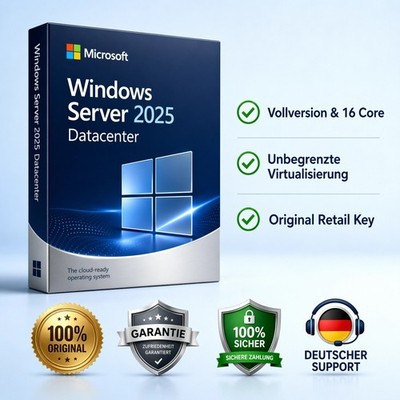 Windows Server 2025 Datacenter | Original Retail Key | 16 Core | sofort