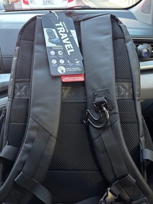 NEW! True Religion commuter black leather backpack WITH TAGS! Great for travel.