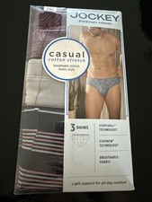 Jockey Casual Cotton Stretch Bikini Men 2XL 44-46 Underwear 3-Pack Breathable