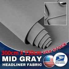 3MM Gray 118"x60" Flat Knit Headliner Fabric Foam Back Material Car/Truck Roof
