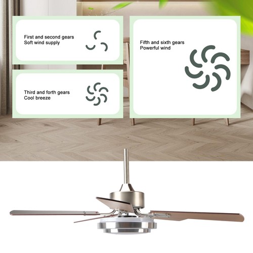 ΙCeiling Fan With Light 42in Flush Mount 5 Ceiling Fan Remote Control Low - Picture 18 of 24
