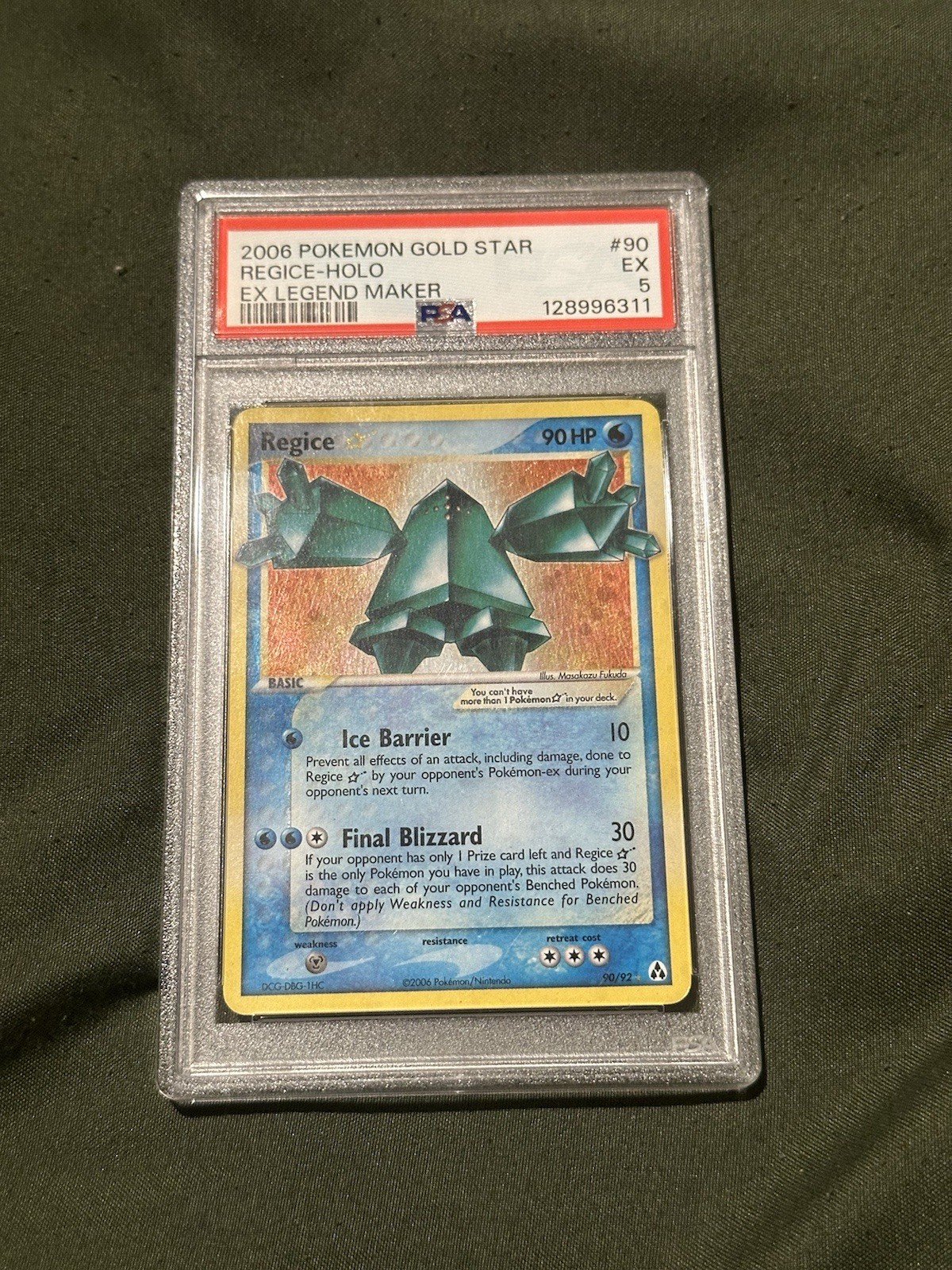 2006 POKEMON EX LEGEND MAKER GOLD STAR #90 REGICE-HOLO PSA 5