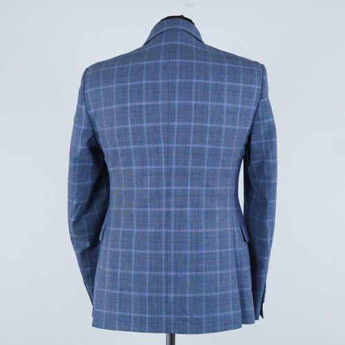 Mens Italian Blazer 38R UK Size DEL MARE 1911 Check Blue Wool Sport Coat Jacket - Picture 6 of 14