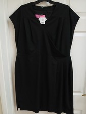 Brook Taverner Ladies Black Sleeveless Dress with Pleat Accents - Size 22R