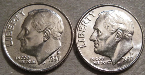 SELLING AS SHOWN - 1997 P & 1997 D UNCIRCULATED ROOSEVELT DIMES * 2 DIMES ** 399