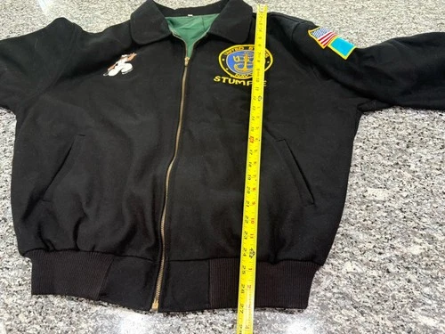 Vintage Wool Bomber Jacket XL 1997 USS INCHON North Atlantic Cruise Awesome Coat image 12
