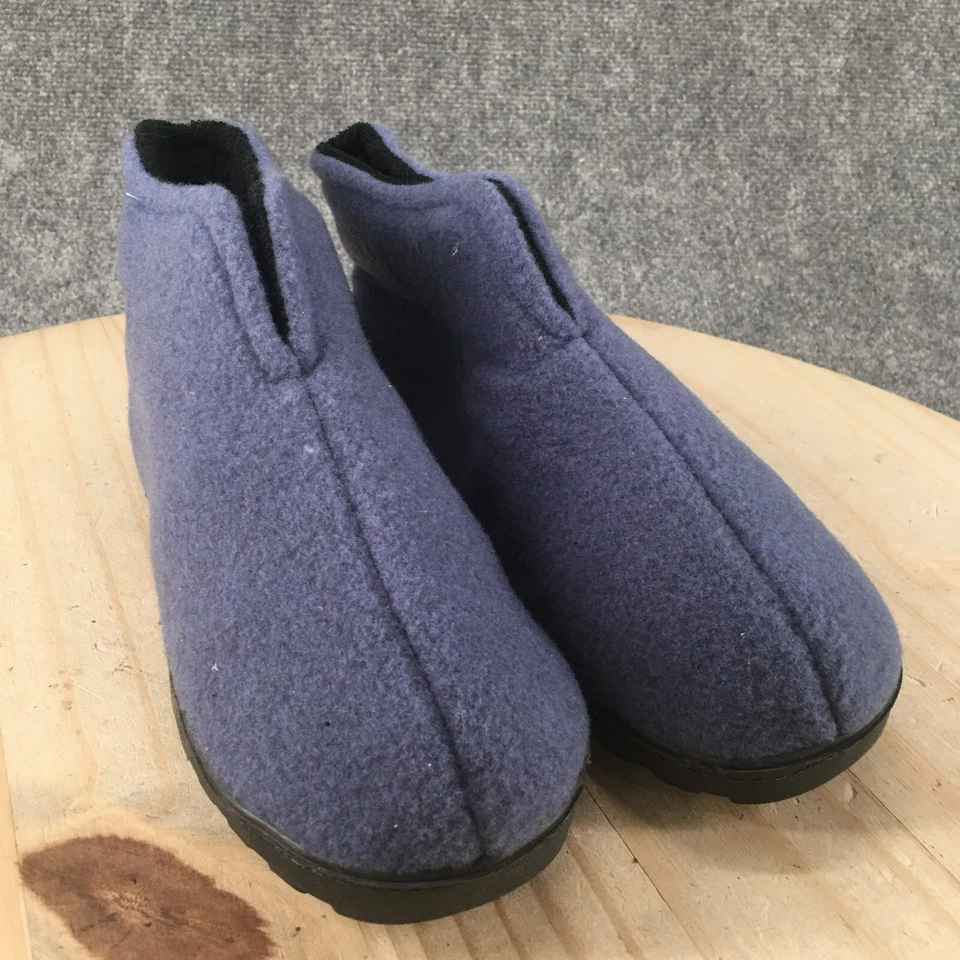 Dearfoams Slippers Womens 9 Slip On Blue Comfort Round Toe Fleece Flats - Image 3 of 4