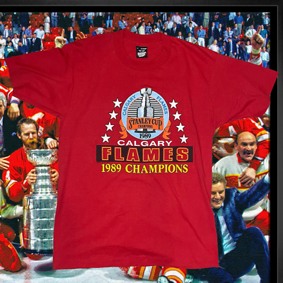Vintage 1989 Calgary Flames Stanley Cup Champions Graphic T