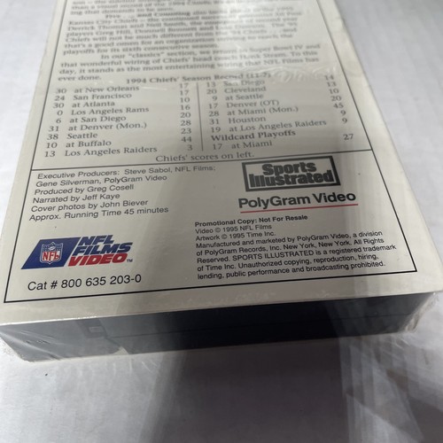 NEW Kansas City Chiefs 1995 NFL Team Video RARE VHS FACTORY SEALED FREE SHIPPING - Picture 7 of 7