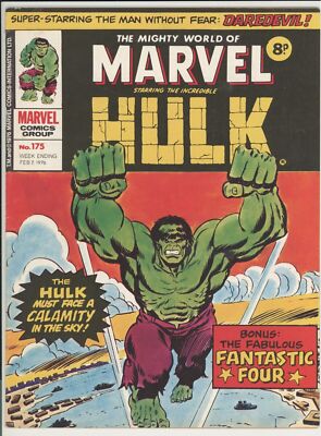 MIGHTY WORLD OF MARVEL #175 - 8 PENCE ISSUE - HULK - DAREDEVIL - FANTASTIC FOUR