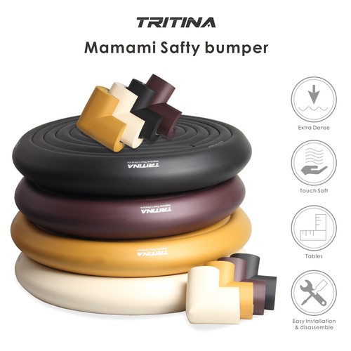 Tritina 14ft Corner Guards and Edge bumpers -13ft Edge,8 Corner(wood color) - Picture 8 of 12